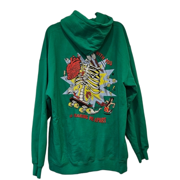 NWOT Mens broken promises x Santa cruz hoodie size XXL color kelly green - Picture 2 of 4